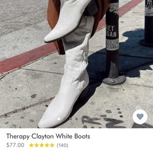 Princess Polly therapy Clayton white boots